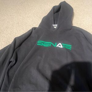Vtg 90s  Senate Sweatshirt Inline Aggressive Skate Black Hoodie super rare XL